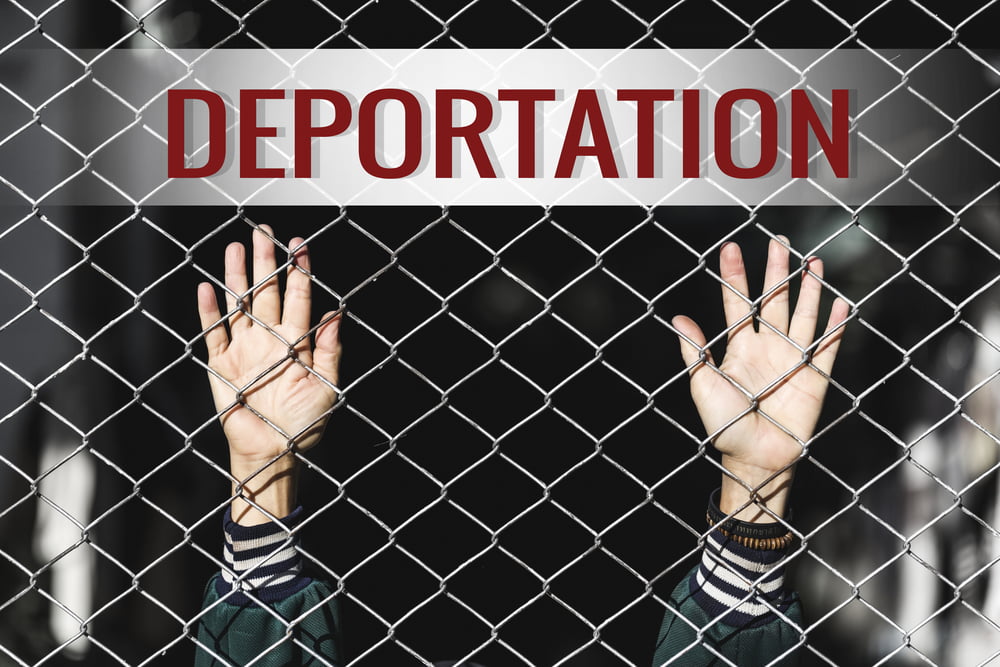 deportation text of women and fence